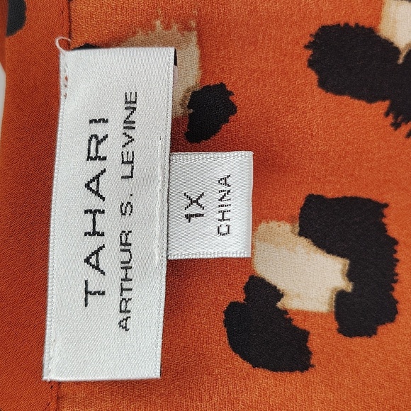 Tahari Leopard Print Sleeveless Blouse Size 1X Lightweight Business Work Top - Picture 5 of 8